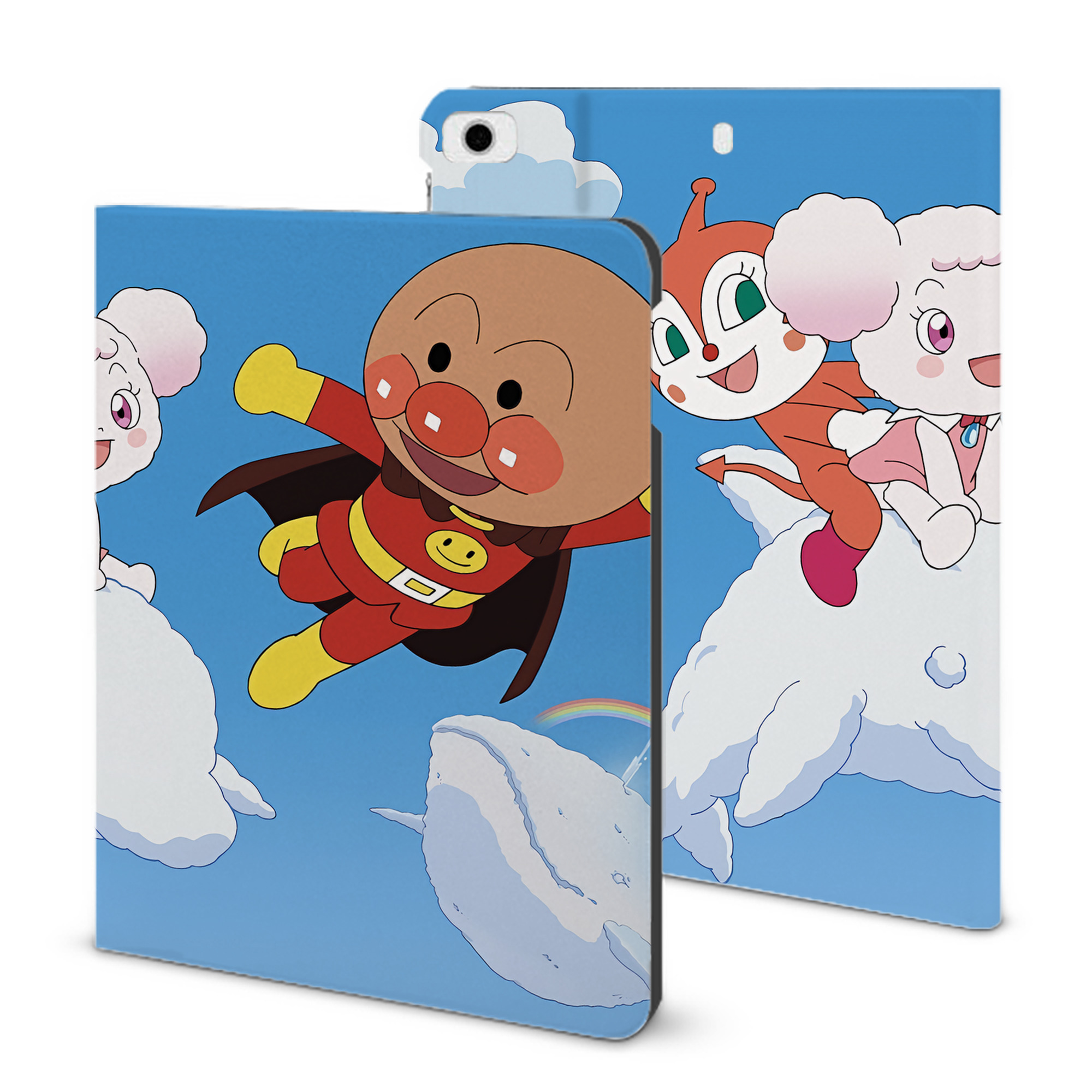 （画像用） アンパンマン Anpanman IPad ケース ブック型 PUレザー TPU 耐衝撃 軽量 薄型 ペン収納なし 全面保護 IPad 各モデル対応